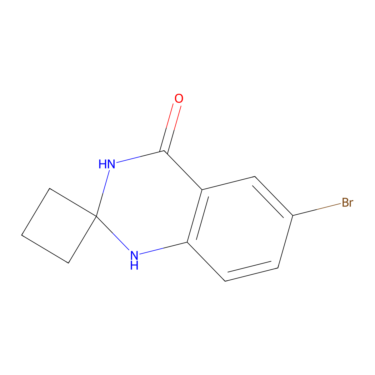 6'-Bromo-1'H-spiro[cyclobutane-1,2'-quinazolin]-4'(3'H)-one molecular structure, CAS 1272756-13-4