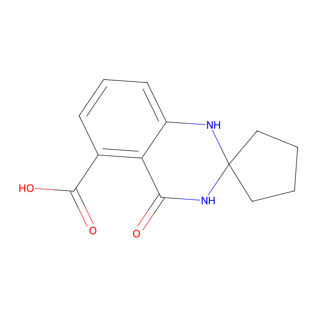 4'-Oxo-3',4'-dihydro-1'H-spiro[cyclopentane-1,2'-quinazoline]-5'-carboxylic acid molecular structure, CAS 1272756-14-5