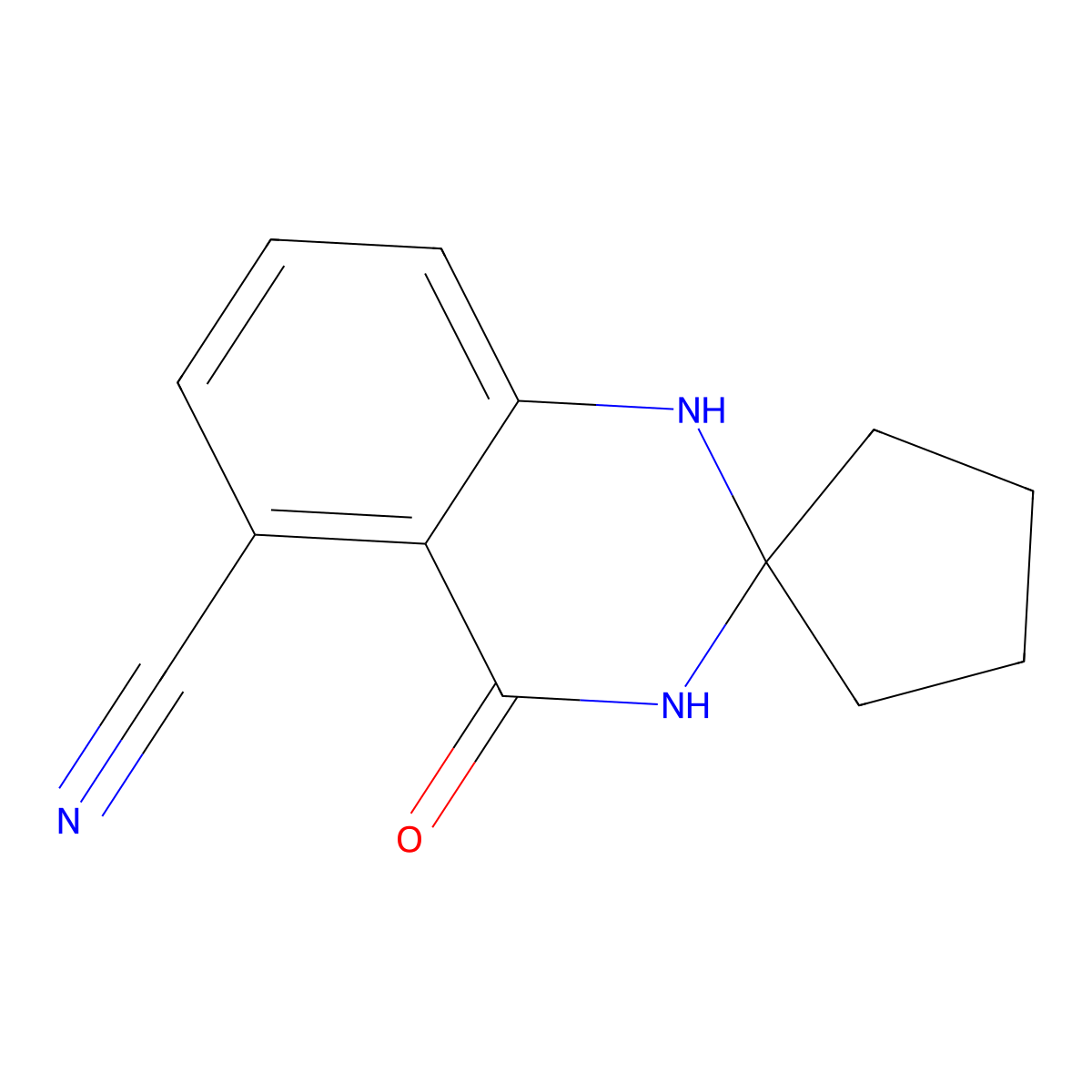 4-Oxospiro[1,2,3,4-tetrahydroquinazoline-2,1'-cyclopentane]-5-carbonitrile molecular structure, CAS 1272756-16-7
