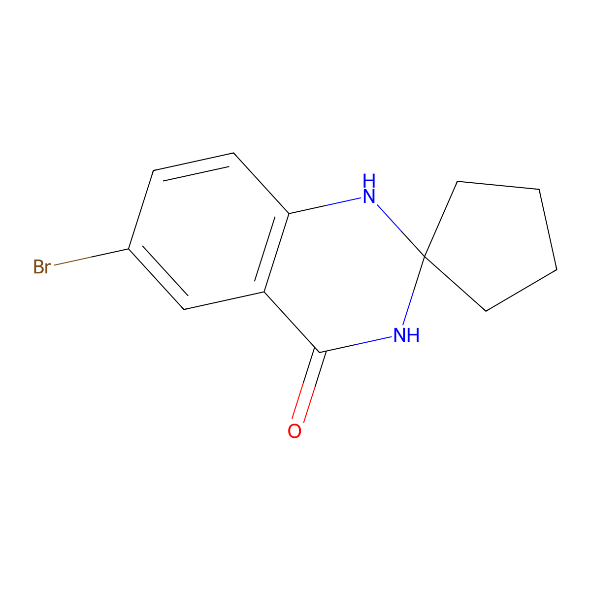 6'-Bromo-1'H-spiro[cyclopentane-1,2'-quinazolin]-4'(3'H)-one molecular structure, CAS 1272756-17-8