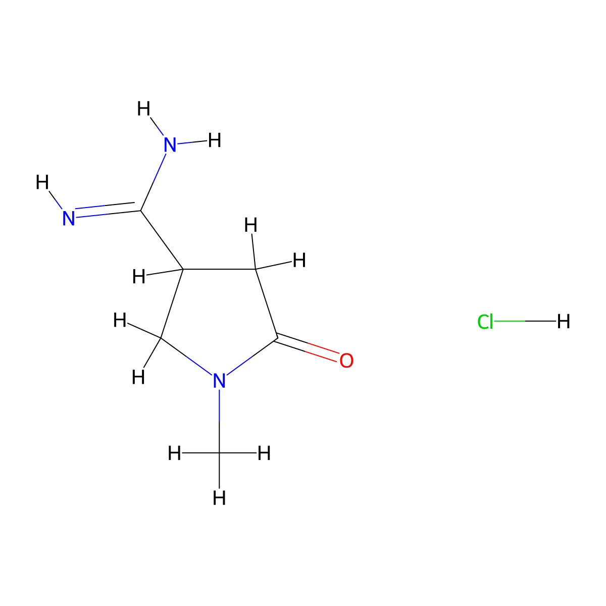 1-Methyl-2-oxopyrrolidine-4-carboxamidine Hydrochloride molecular structure, CAS 1272756-18-9