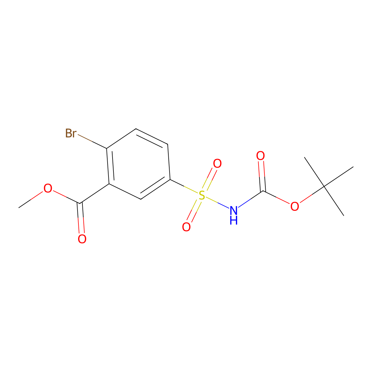 Methyl N-Boc-2-bromo-5-sulfamoylbenzoate molecular structure, CAS 1272756-19-0