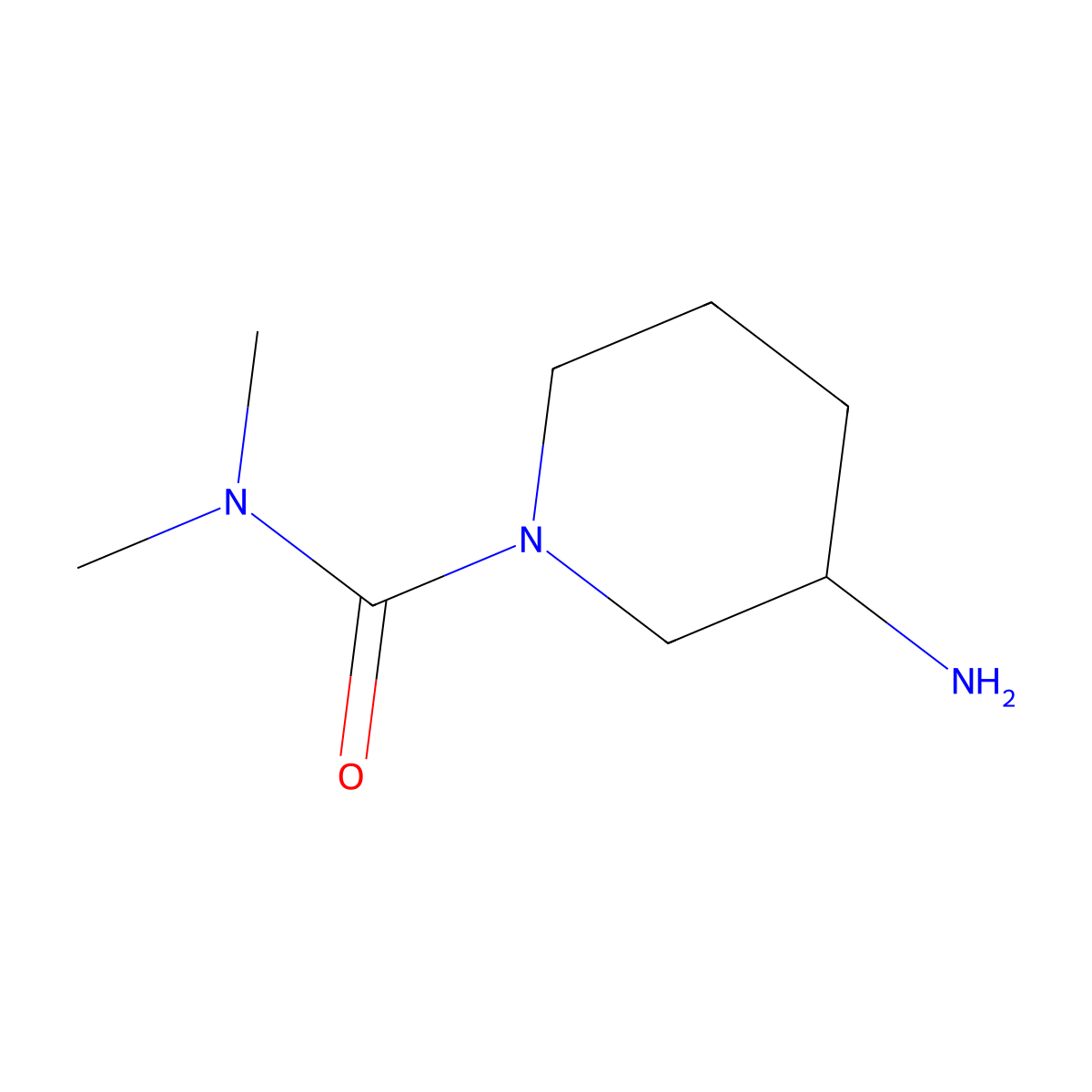 1-Piperidinecarboxamide, 3-amino-N,N-dimethyl- molecular structure, CAS 1272756-20-3