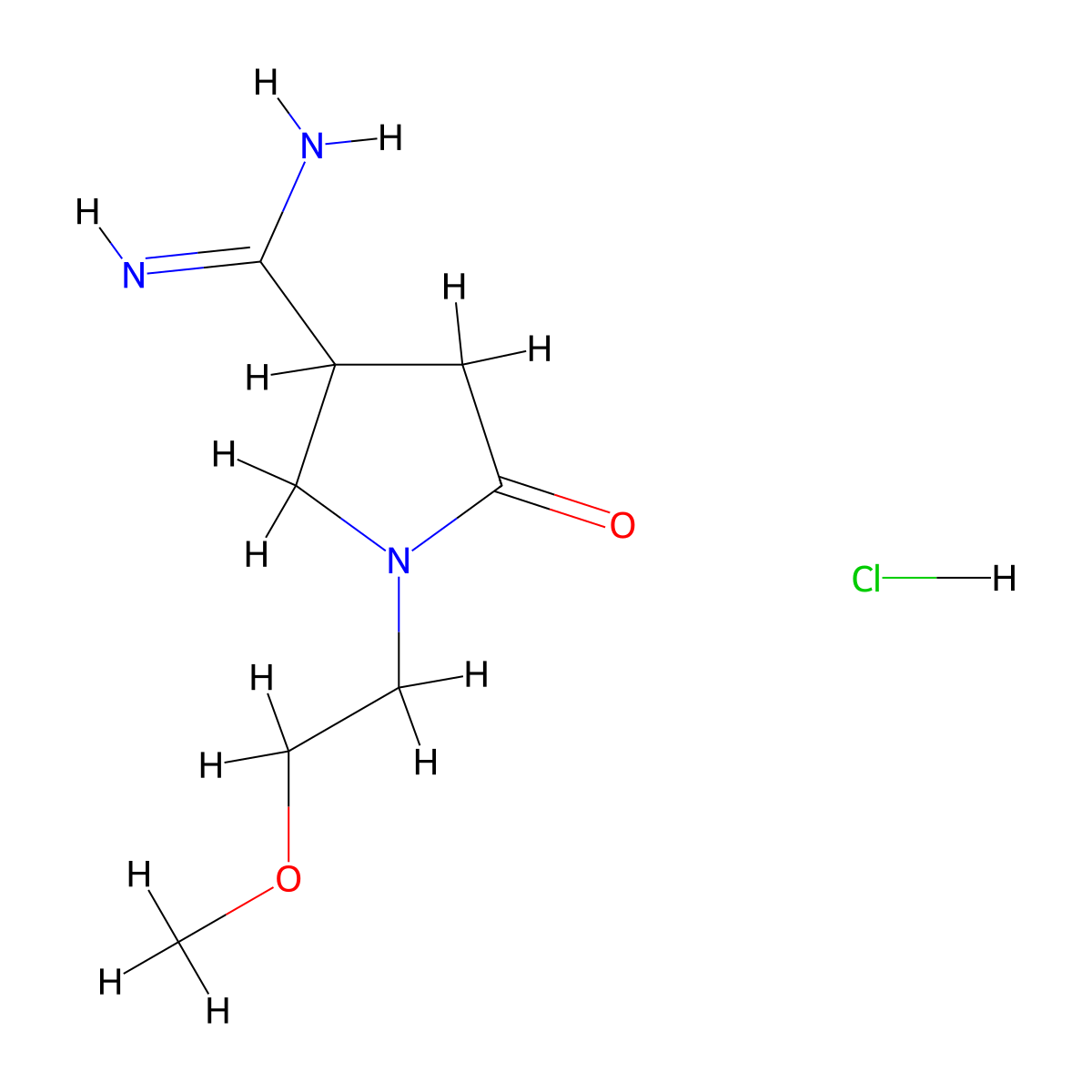 1-(2-Methoxyethyl)-5-oxopyrrolidine-3-carboximidamide hydrochloride molecular structure, CAS 1272756-21-4