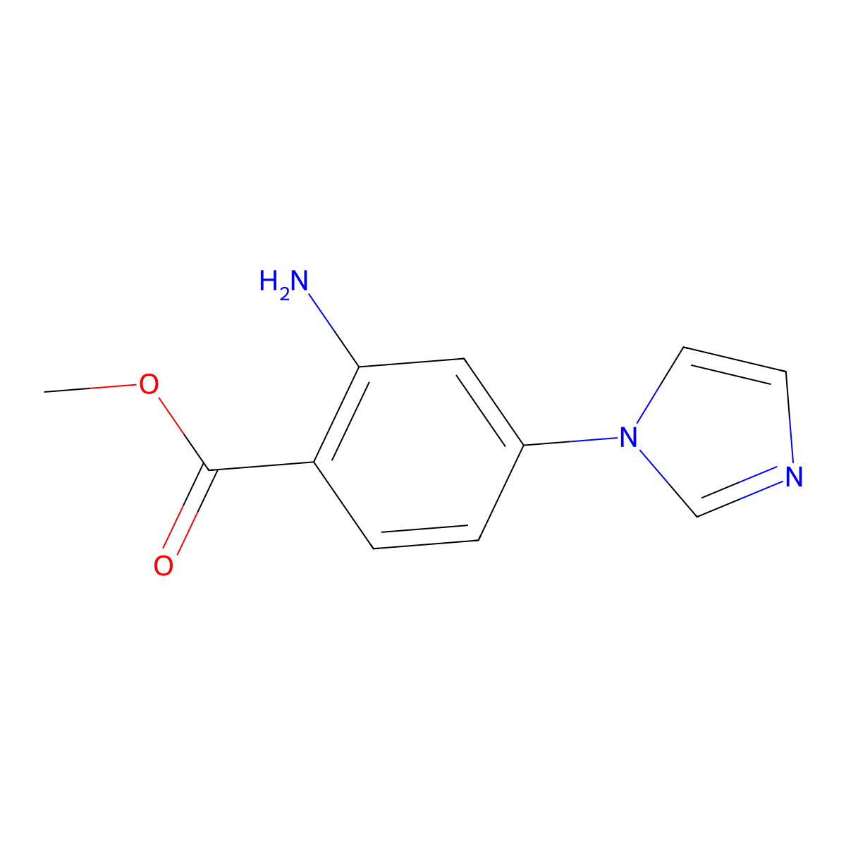 Methyl 2-Amino-4-(1-imidazolyl)benzoate molecular structure, CAS 1272756-25-8