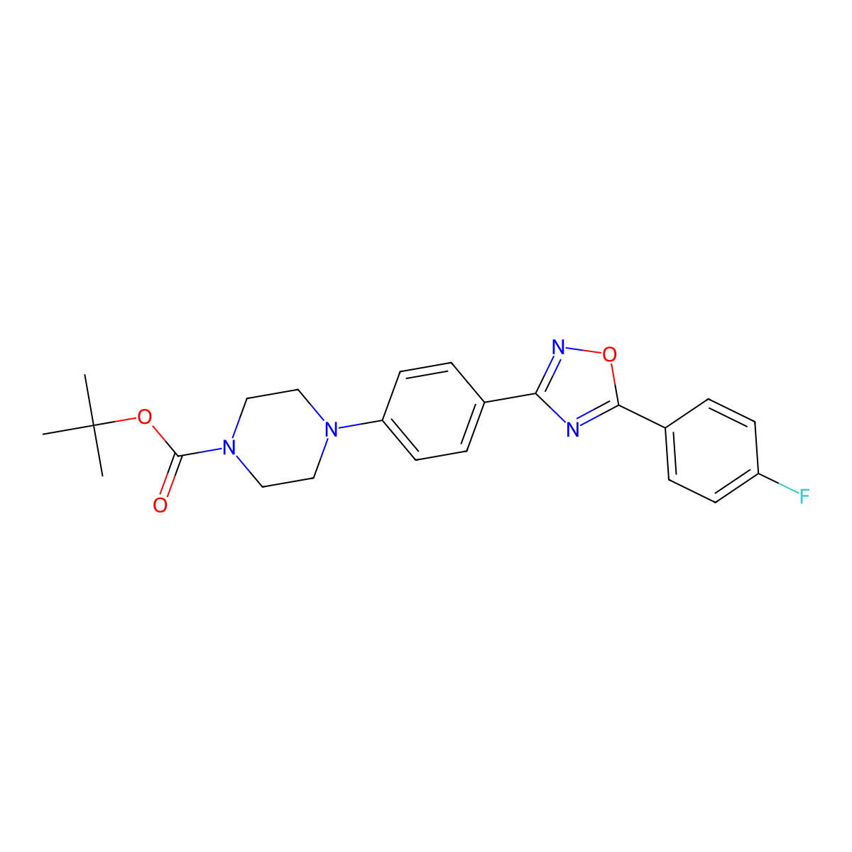 Tert-butyl 4-{4-[5-(4-fluorophenyl)-1,2,4-oxadiazol-3-yl]phenyl}piperazine-1-carboxylate molecular structure, CAS 1272756-32-7