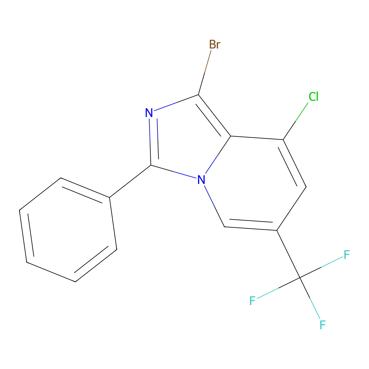 1-Bromo-8-chloro-3-phenyl-6-(trifluoromethyl)imidazo[1,5-a]pyridine molecular structure, CAS 1272756-38-3