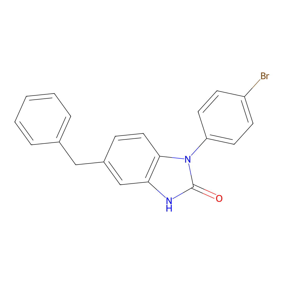 5-benzyl-1-(4-bromophenyl)-2,3-dihydro-1H-1,3-benzodiazol-2-one molecular structure, CAS 1272756-39-4