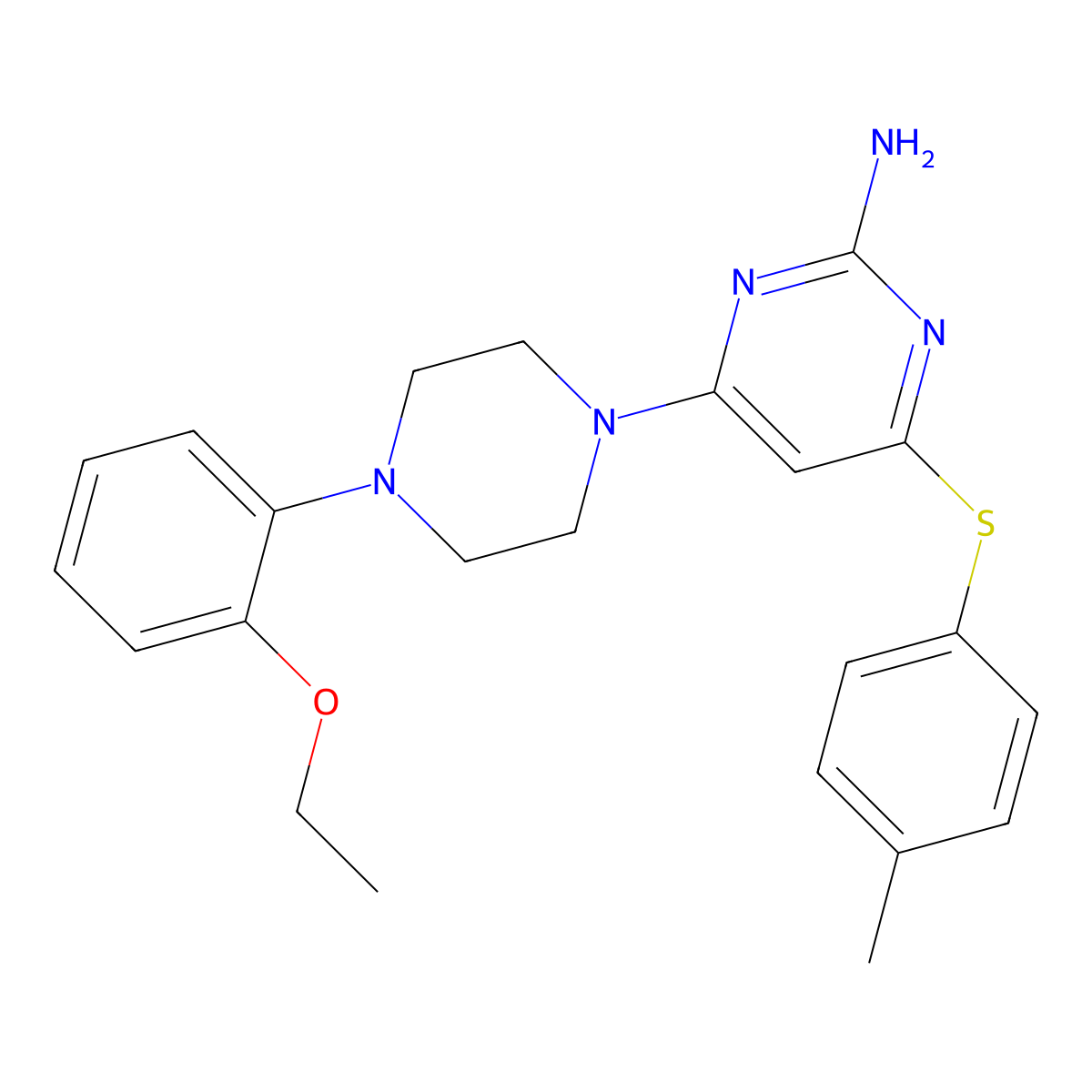 4-[4-(2-Ethoxyphenyl)piperazin-1-yl]-6-[(4-methylphenyl)sulfanyl]pyrimidin-2-amine molecular structure, CAS 1272756-47-4