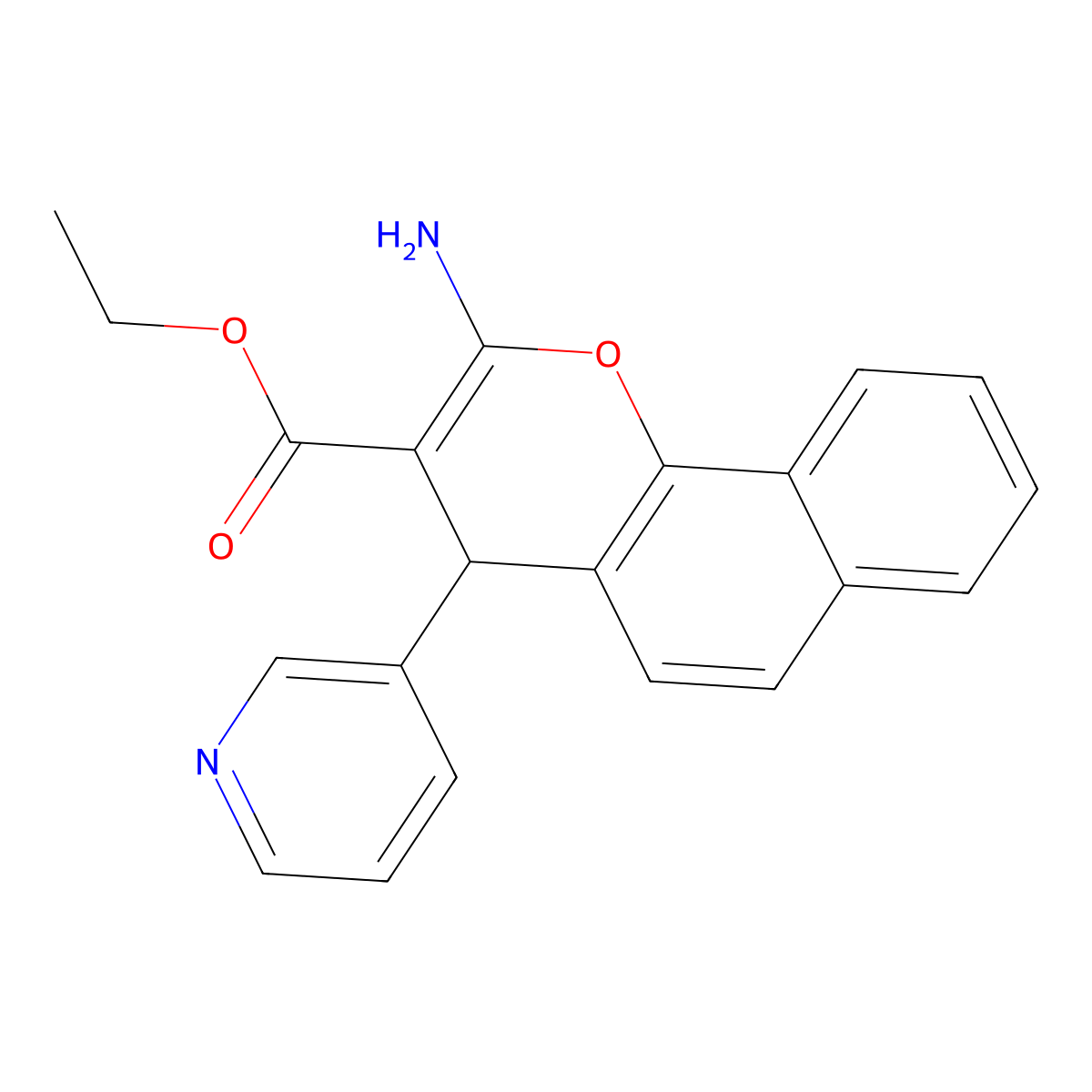 ethyl 2-amino-4-(pyridin-3-yl)-4H-benzo[h]chromene-3-carboxylate molecular structure, CAS 1272756-49-6