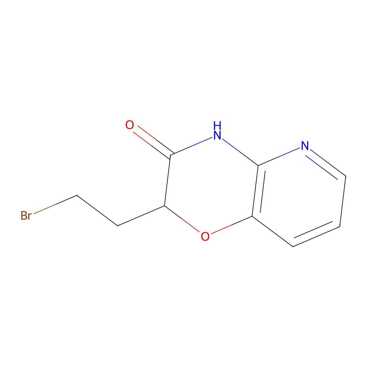 2-(2-bromoethyl)-2H,3H,4H-pyrido[3,2-b][1,4]oxazin-3-one molecular structure, CAS 1272756-54-3