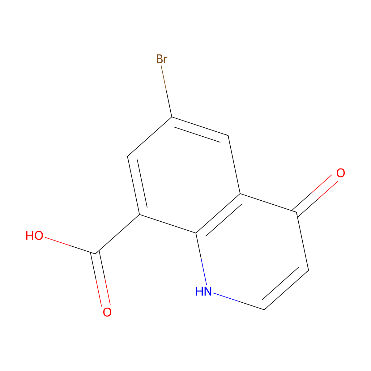 6-Bromo-4-oxo-1,4-dihydroquinoline-8-carboxylic acid molecular structure, CAS 1272756-55-4