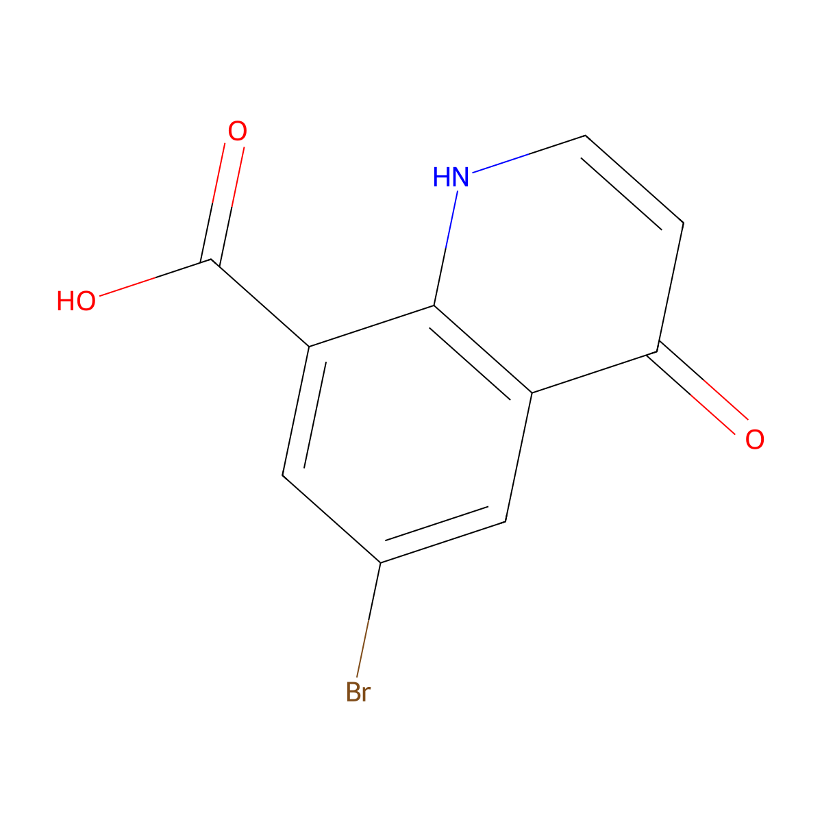 6-Bromo-4-oxo-1,4-dihydroquinoline-8-carboxylic acid molecular structure, CAS 1272756-55-4