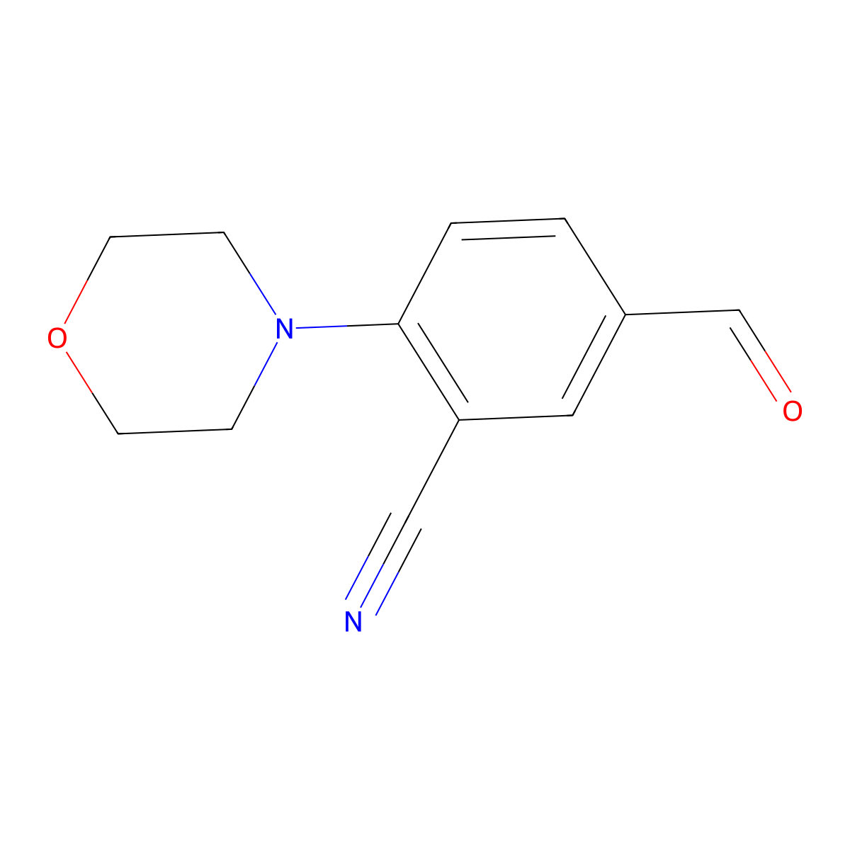 5-Formyl-2-(morpholin-4-yl)benzonitrile molecular structure, CAS 1272756-61-2