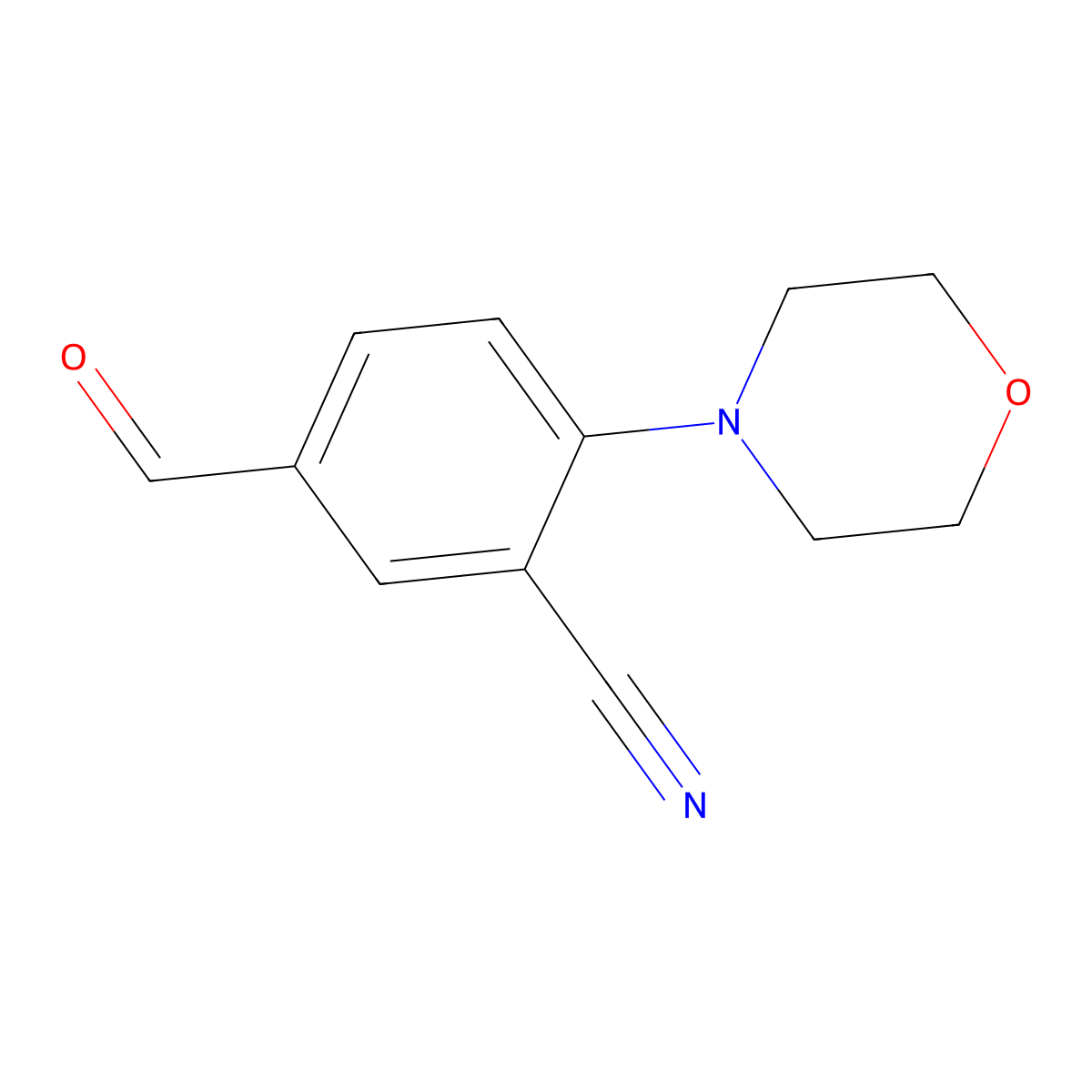 5-Formyl-2-(morpholin-4-yl)benzonitrile molecular structure, CAS 1272756-61-2