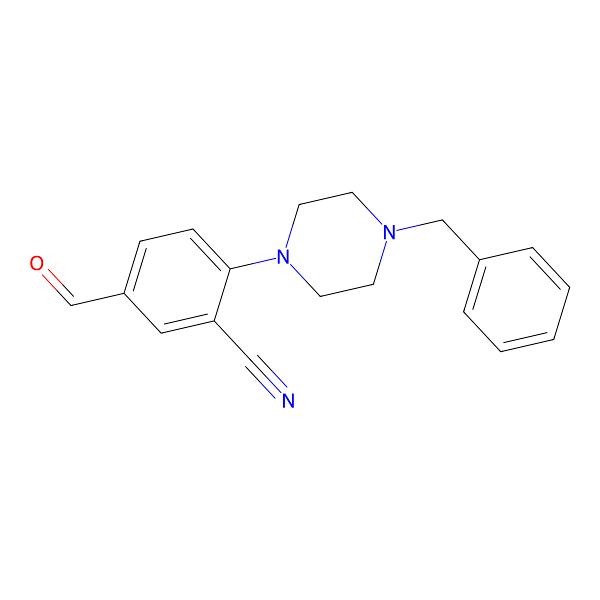 2-(4-Benzylpiperazin-1-yl)-5-formylbenzonitrile molecular structure, CAS 1272756-65-6