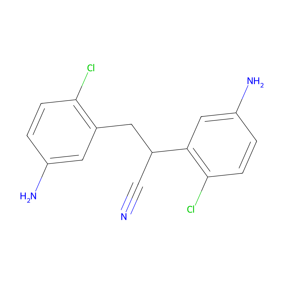 2,3-Bis(5-amino-2-chlorophenyl)propanenitrile molecular structure, CAS 1272756-66-7