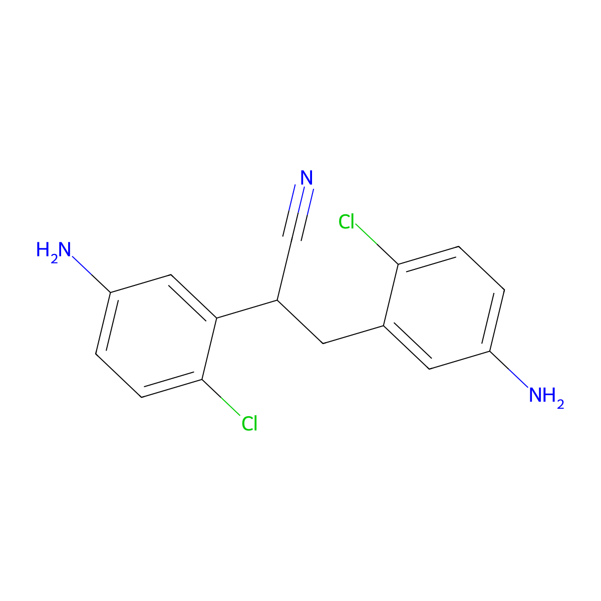 2,3-Bis(5-amino-2-chlorophenyl)propanenitrile molecular structure, CAS 1272756-66-7