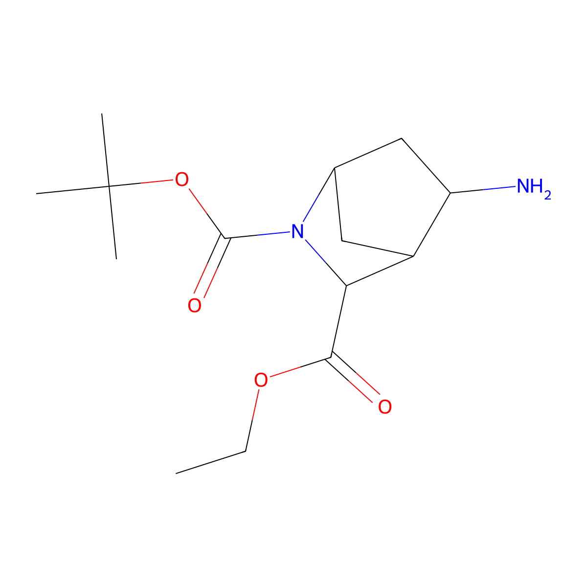 Racemic-(1S,3S,4R,5R)-2-Tert-Butyl 3-Ethyl 5-Amino-2-Azabicyclo[2.2.1]Heptane-2,3-Dicarboxylate molecular structure, CAS 1272757-65-9