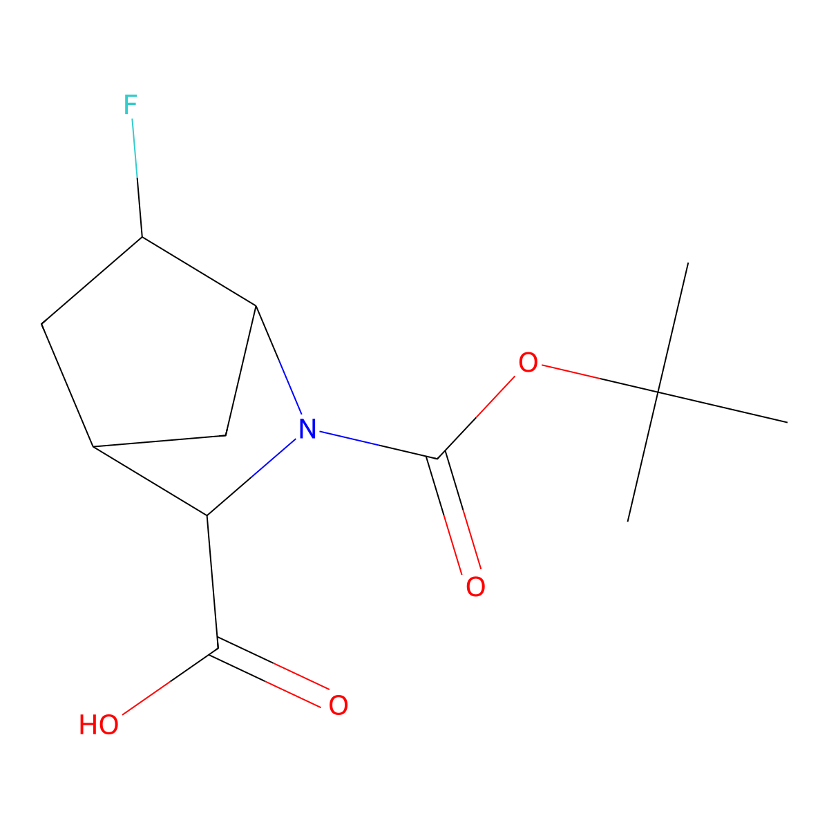 Racemic-(1S,3S,4R,6S)-2-(Tert-Butoxycarbonyl)-6-Fluoro-2-Azabicyclo[2.2.1]Heptane-3-Carboxylic Acid molecular structure, CAS 1272757-81-9