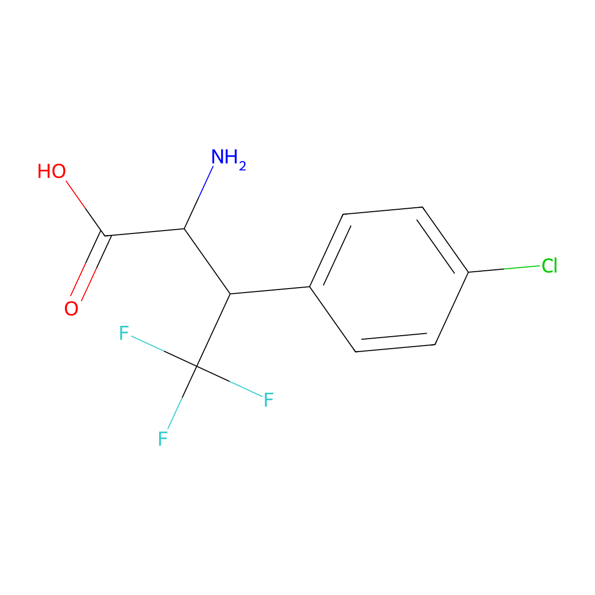 2-Amino-3-(4-chlorophenyl)-4,4,4-trifluorobutanoic acid molecular structure, CAS 1272758-00-5