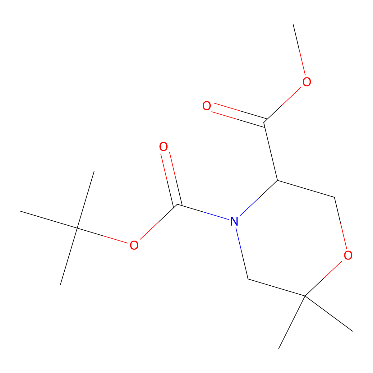 Methyl 4-Boc-2,2-dimethyl-morpholine-5-carboxylate molecular structure, CAS 1272758-01-6