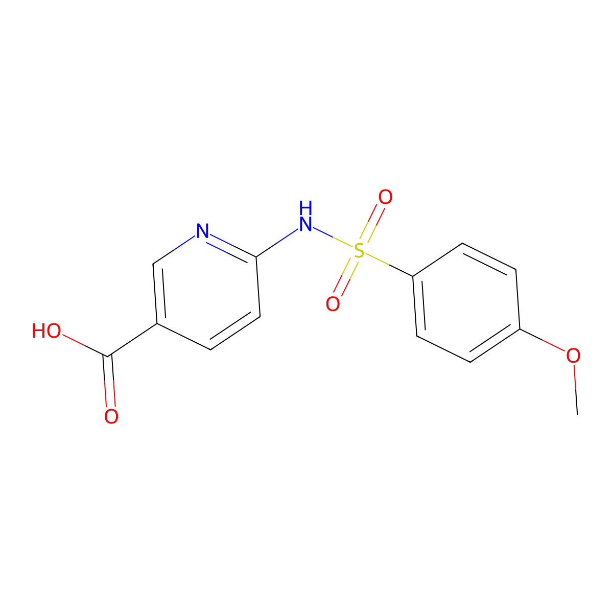 6-(4-Methoxyphenylsulfonamido)nicotinic acid molecular structure, CAS 1272758-14-1