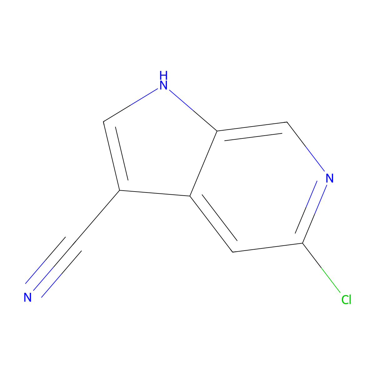 5-chloro-1H-pyrrolo[2,3-c]pyridine-3-carbonitrile molecular structure, CAS 1272758-19-6