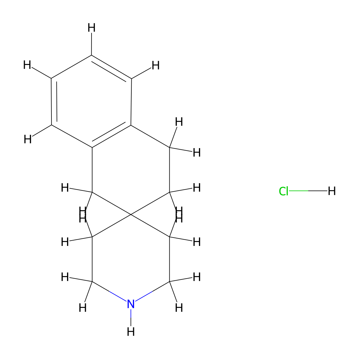 3,4-dihydro-1H-spiro[naphthalene-2,4'-piperidine] hydrochloride molecular structure, CAS 1272758-22-1