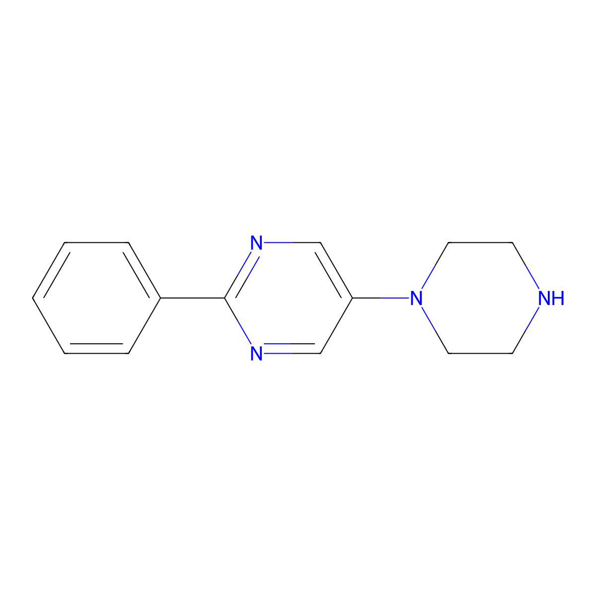 2-Phenyl-5-(piperazin-1-YL)pyrimidine molecular structure, CAS 1272758-32-3