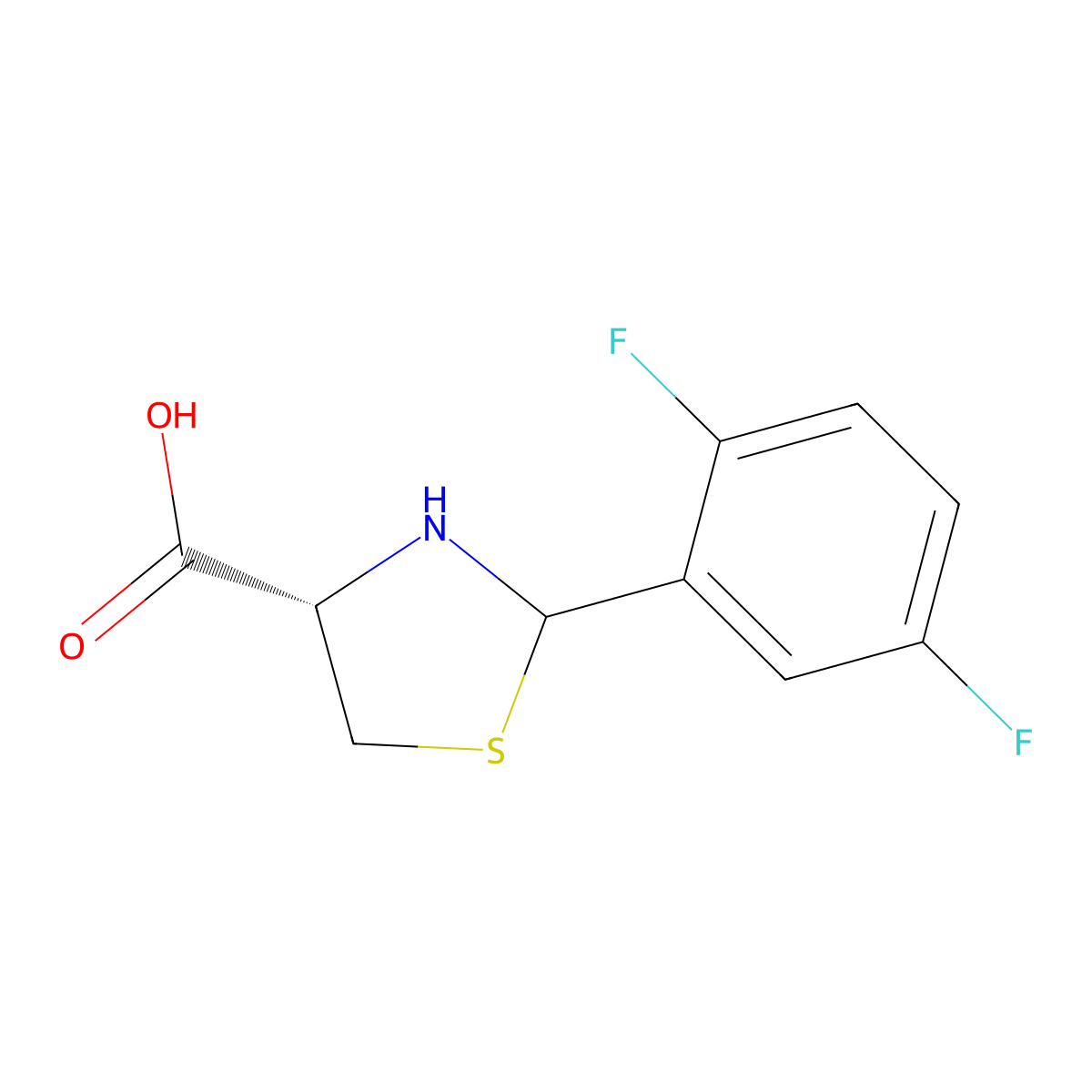 (4s)-2-(2,5-Difluorophenyl)thiazolidine-4-carboxylic acid molecular structure, CAS 1272760-01-6