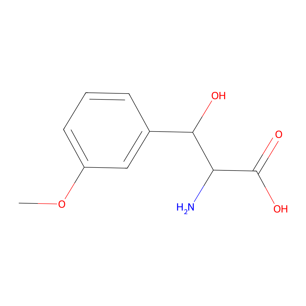 2-Amino-3-hydroxy-3-(3-methoxyphenyl)propanoic acid molecular structure, CAS 127277-21-8