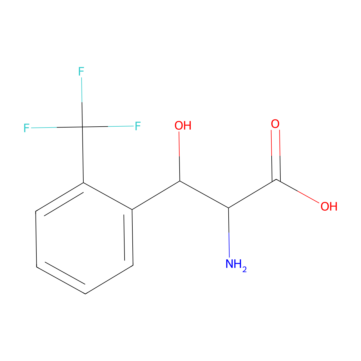 2-Amino-3-hydroxy-3-[2-(trifluoromethyl)phenyl]propanoic acid molecular structure, CAS 127277-31-0
