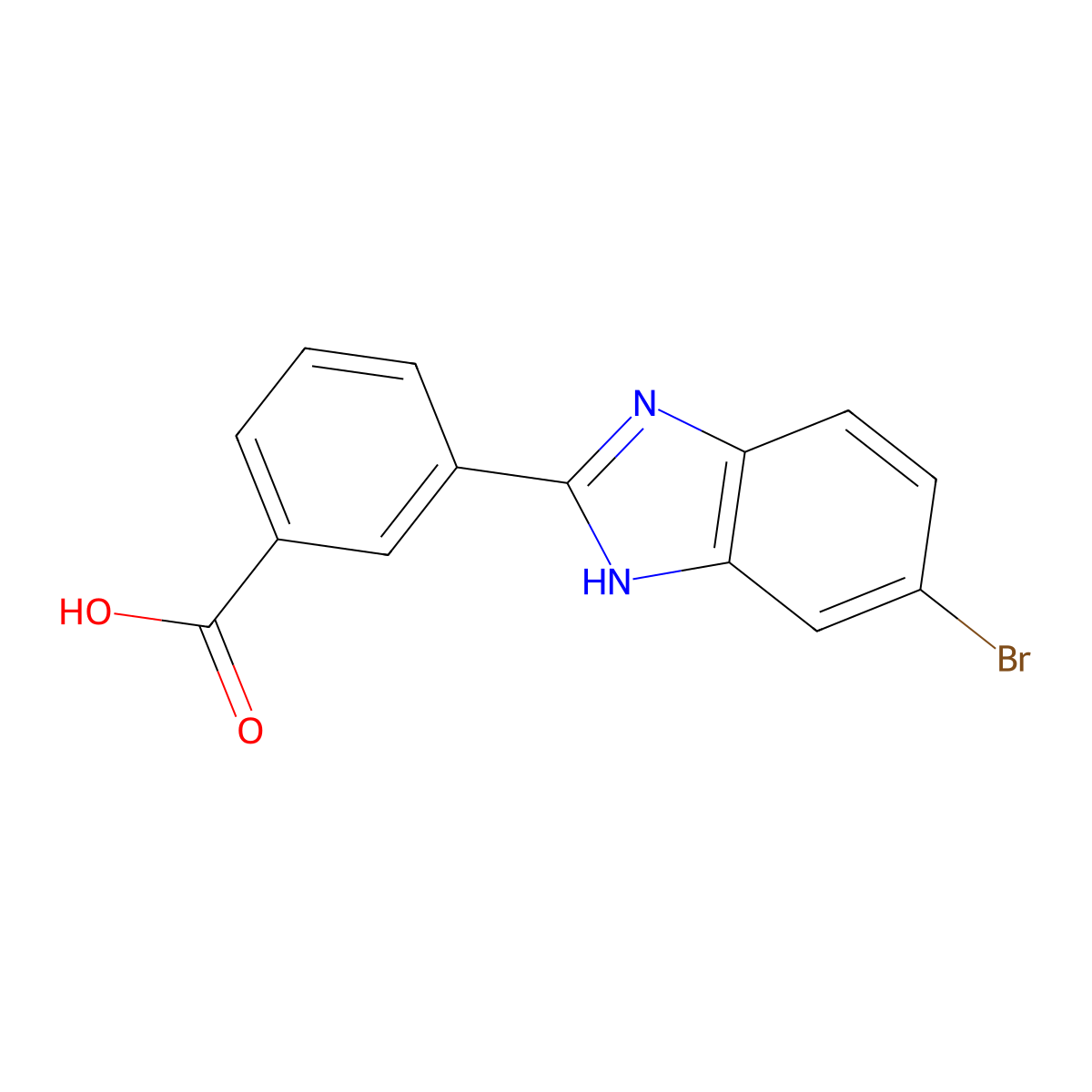 3-(6-bromo-1H-1,3-benzodiazol-2-yl)benzoic acid molecular structure, CAS 1272780-59-2