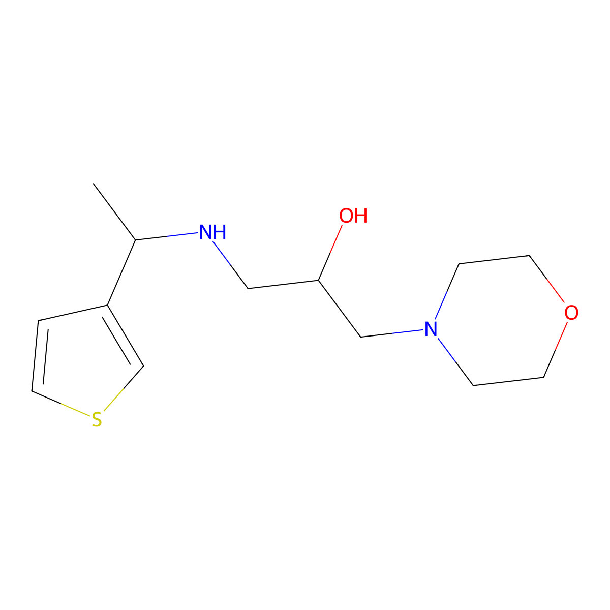 4-Morpholineethanol, I+/--[[[1-(3-thienyl)ethyl]amino]methyl]- molecular structure, CAS 1272793-07-3