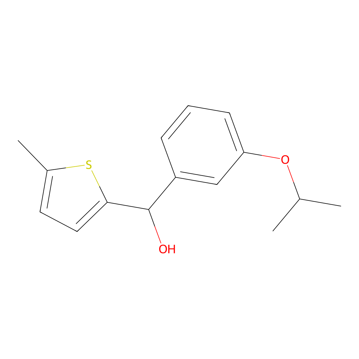 5-Methyl-2-thienyl-(3-iso-propoxyphenyl)methanol molecular structure, CAS 1272801-44-1