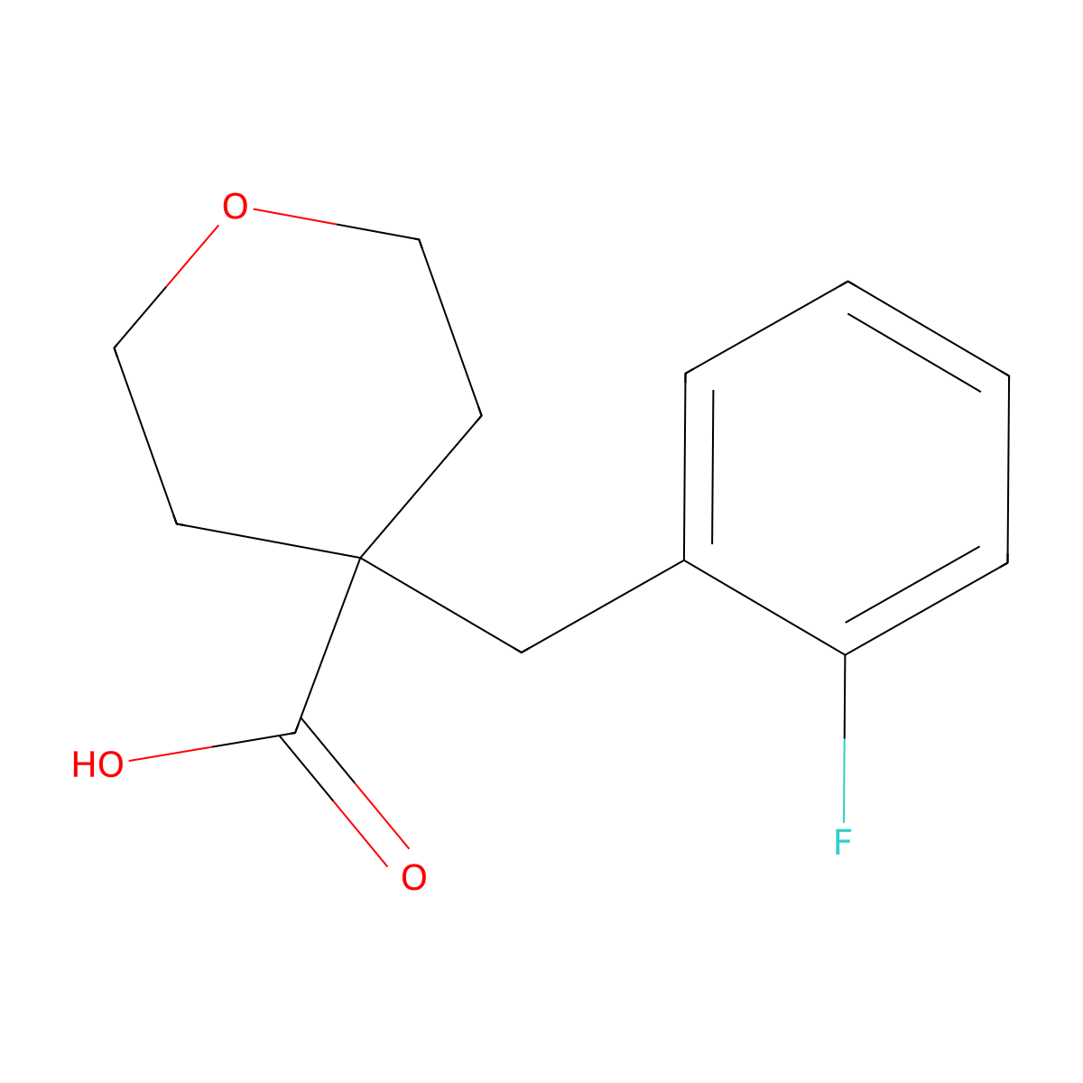4-(2-Fluorobenzyl)tetrahydro-2H-pyran-4-carboxylic acid molecular structure, CAS 1272802-31-9
