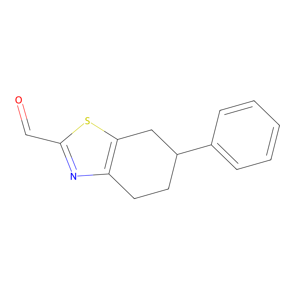 6-Phenyl-4,5,6,7-tetrahydro-1,3-benzothiazole-2-carbaldehyde molecular structure, CAS 1272811-40-1