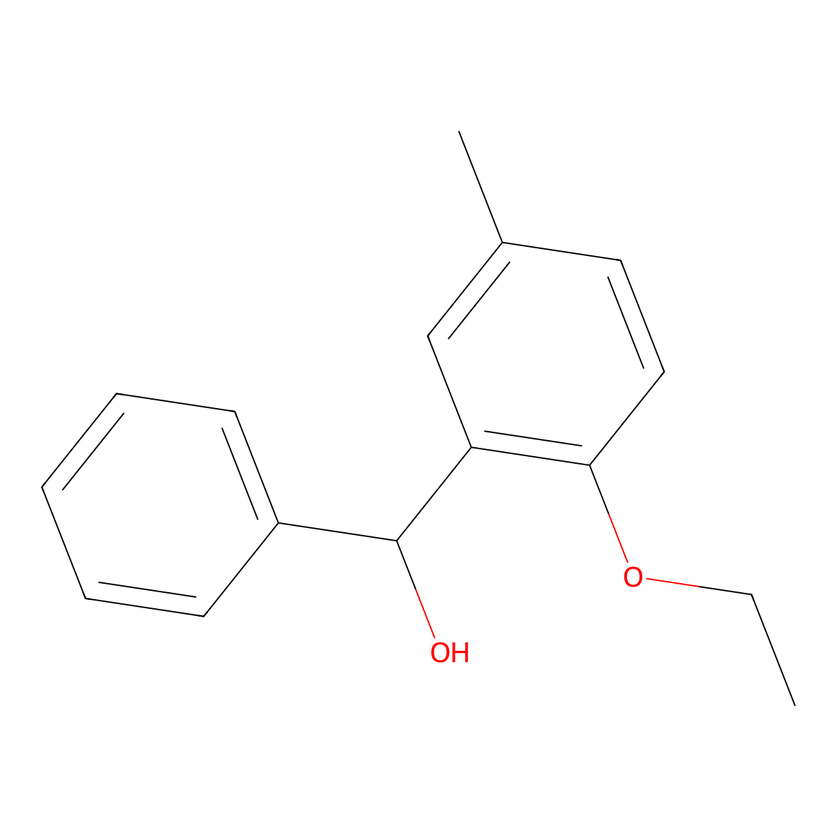 (2-Ethoxy-5-methylphenyl)(phenyl)methanol molecular structure, CAS 1272833-78-9