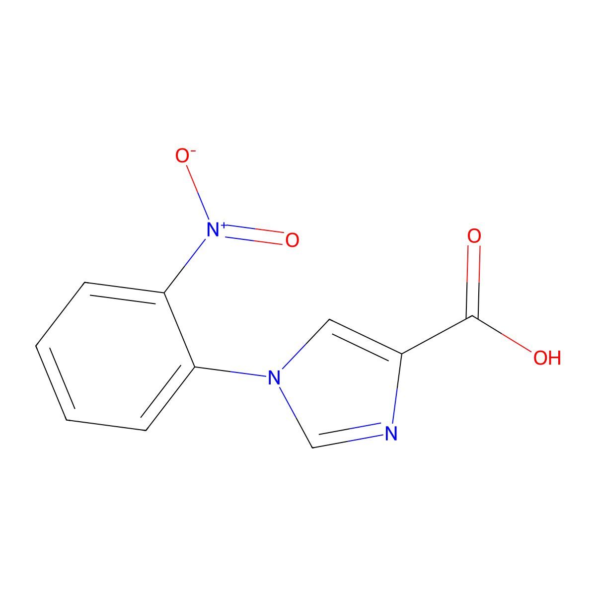 1-(2-Nitrophenyl)imidazole-4-carboxylic acid molecular structure, CAS 1272840-24-0