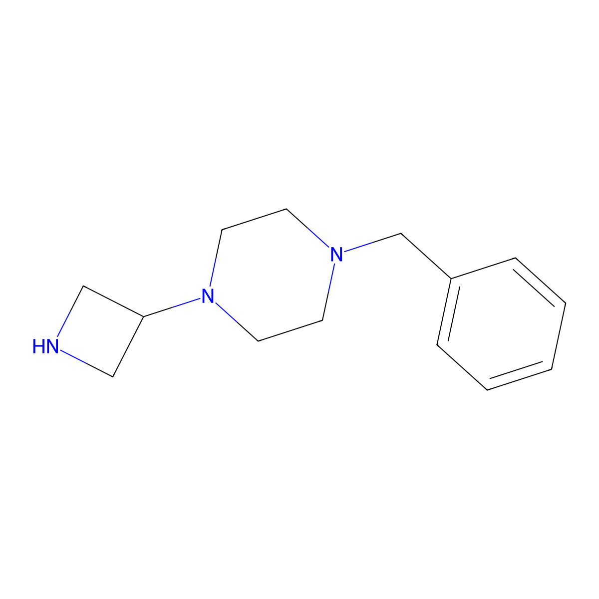 1-(Azetidin-3-yl)-4-benzylpiperazine molecular structure, CAS 1272846-95-3
