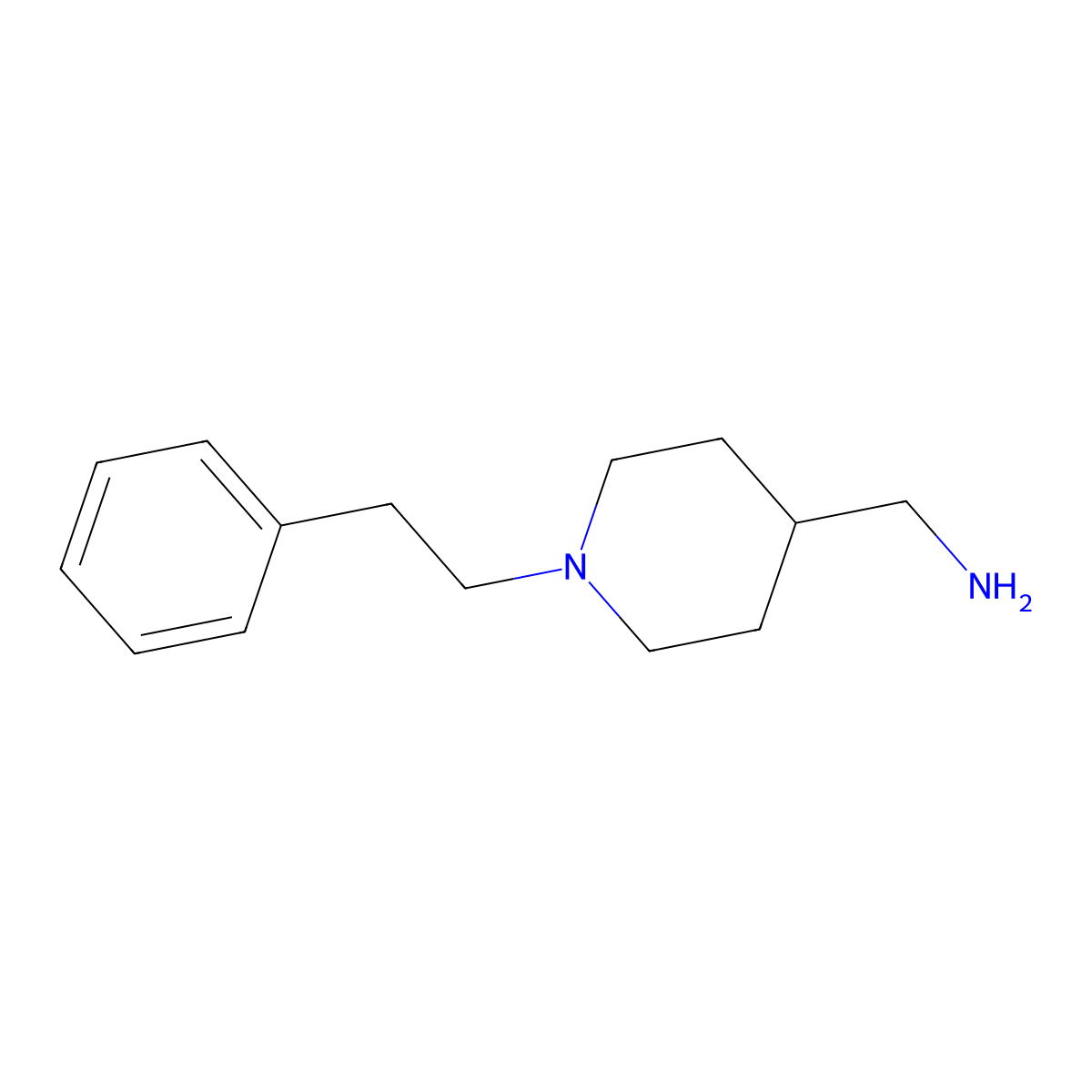 1-[1-(2-Phenylethyl)piperidin-4-yl]methanamine molecular structure, CAS 127285-09-0