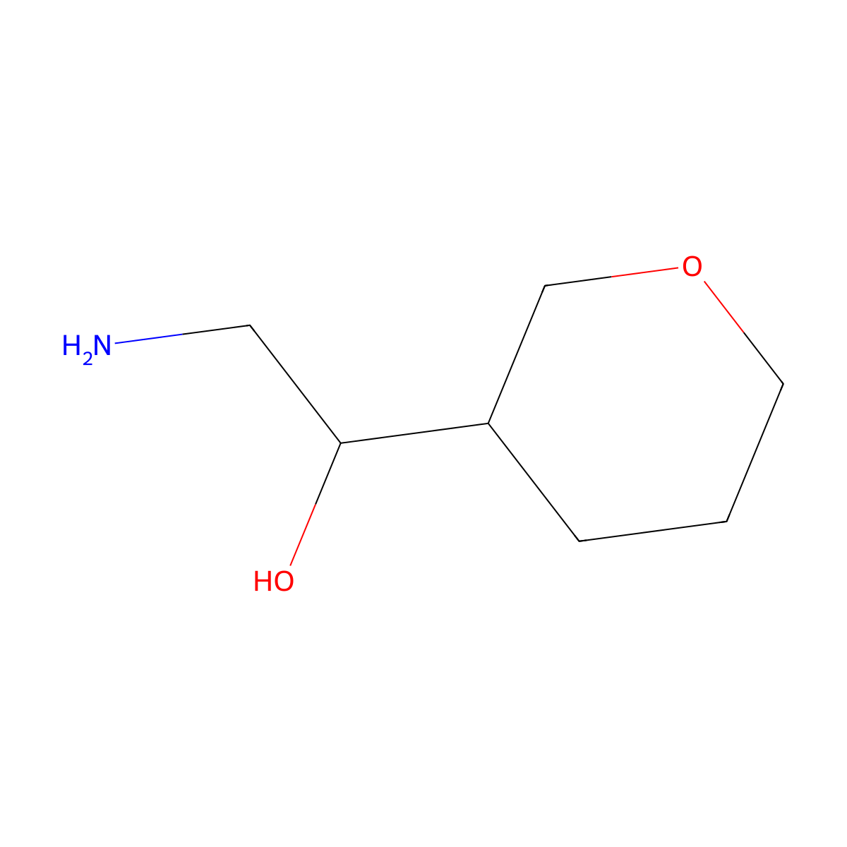 2-Amino-1-(oxan-3-yl)ethan-1-ol molecular structure, CAS 1272859-67-2