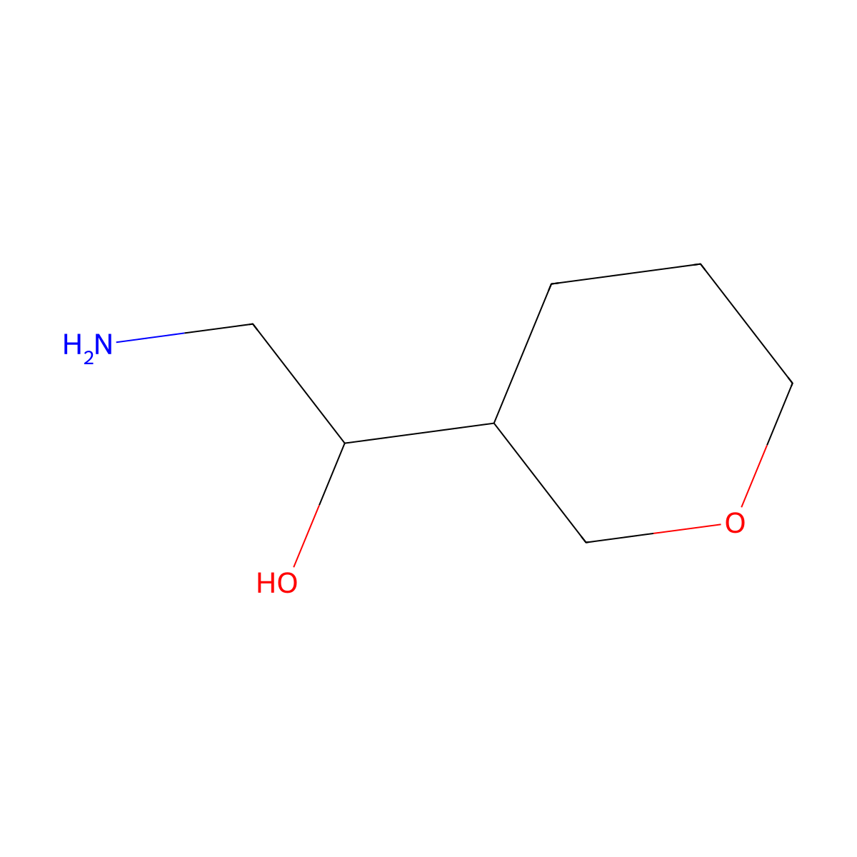 2-Amino-1-(oxan-3-yl)ethan-1-ol molecular structure, CAS 1272859-67-2