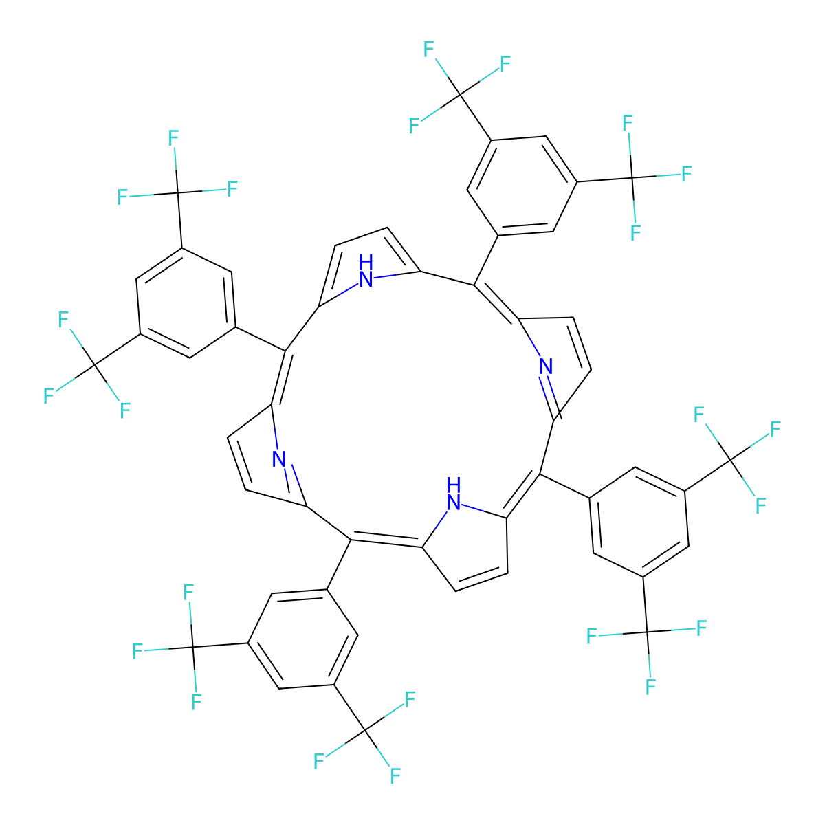 5,10,15,20-Tetrakis(3,5-bis(trifluoromethyl)phenyl)porphyrin molecular structure, CAS 127286-86-6