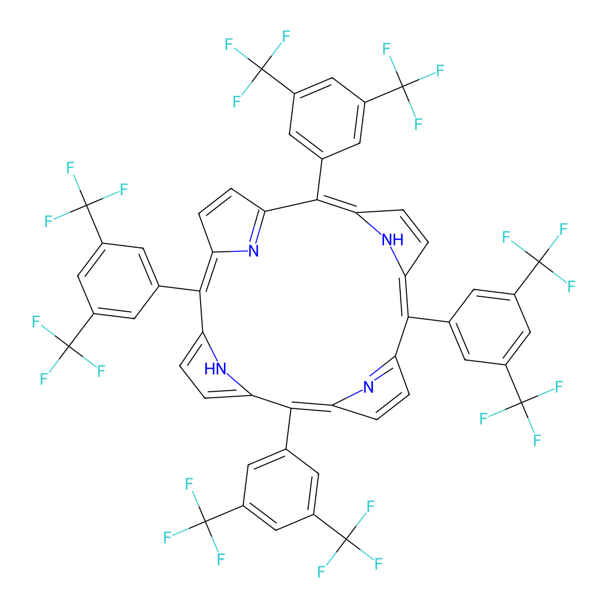 5,10,15,20-Tetrakis(3,5-bis(trifluoromethyl)phenyl)porphyrin molecular structure, CAS 127286-86-6