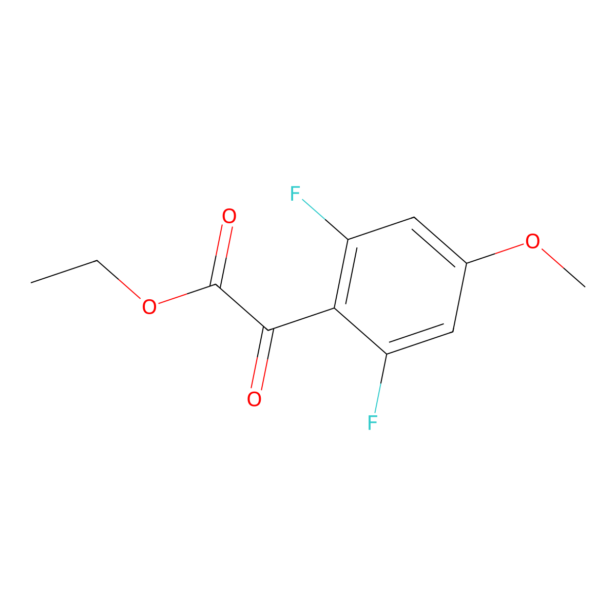 Ethyl 2-(2,6-difluoro-4-methoxyphenyl)-2-oxoacetate molecular structure, CAS 1272886-90-4