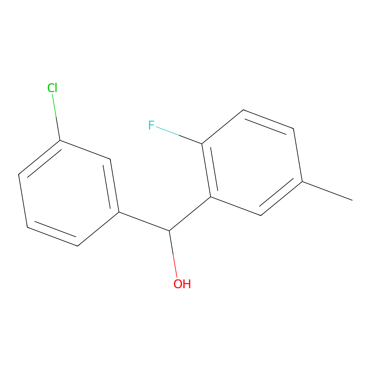 alpha-(3-Chlorophenyl)-2-fluoro-5-methylbenZenemethanol molecular structure, CAS 1272902-86-9