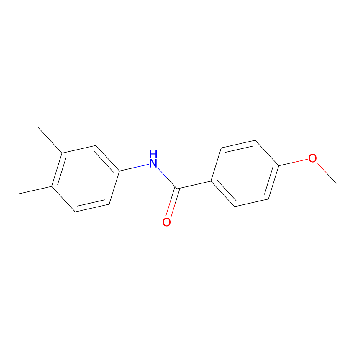 N-(3,4-dimethylphenyl)-4-methoxybenzamide molecular structure, CAS 127291-97-8