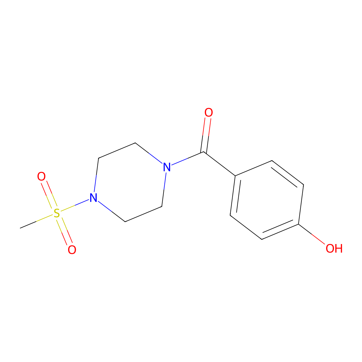 4-(4-Methanesulfonylpiperazine-1-carbonyl)phenol molecular structure, CAS 1272915-35-1